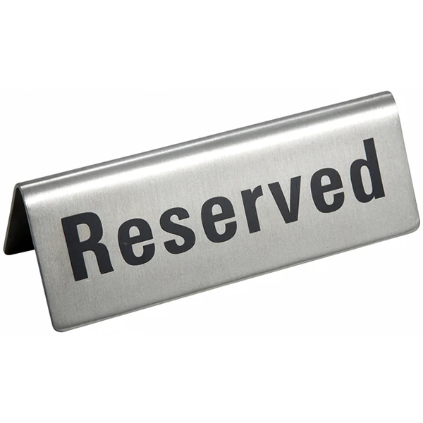 Winco - Reserved Signs 4 3/4x1 3/4in 1EA