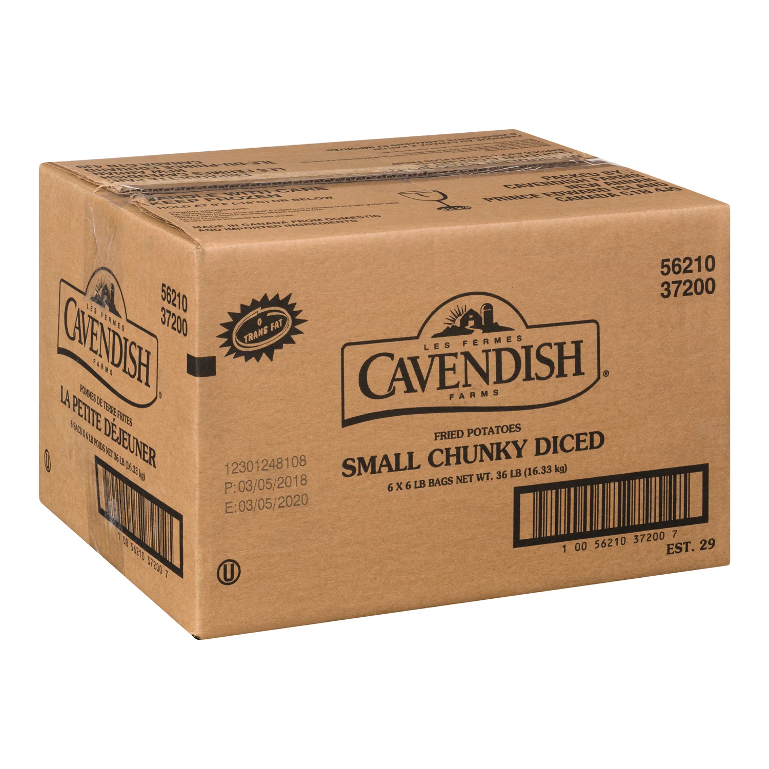 Cavendish - Small Chunky Diced Potato 6x6 LB