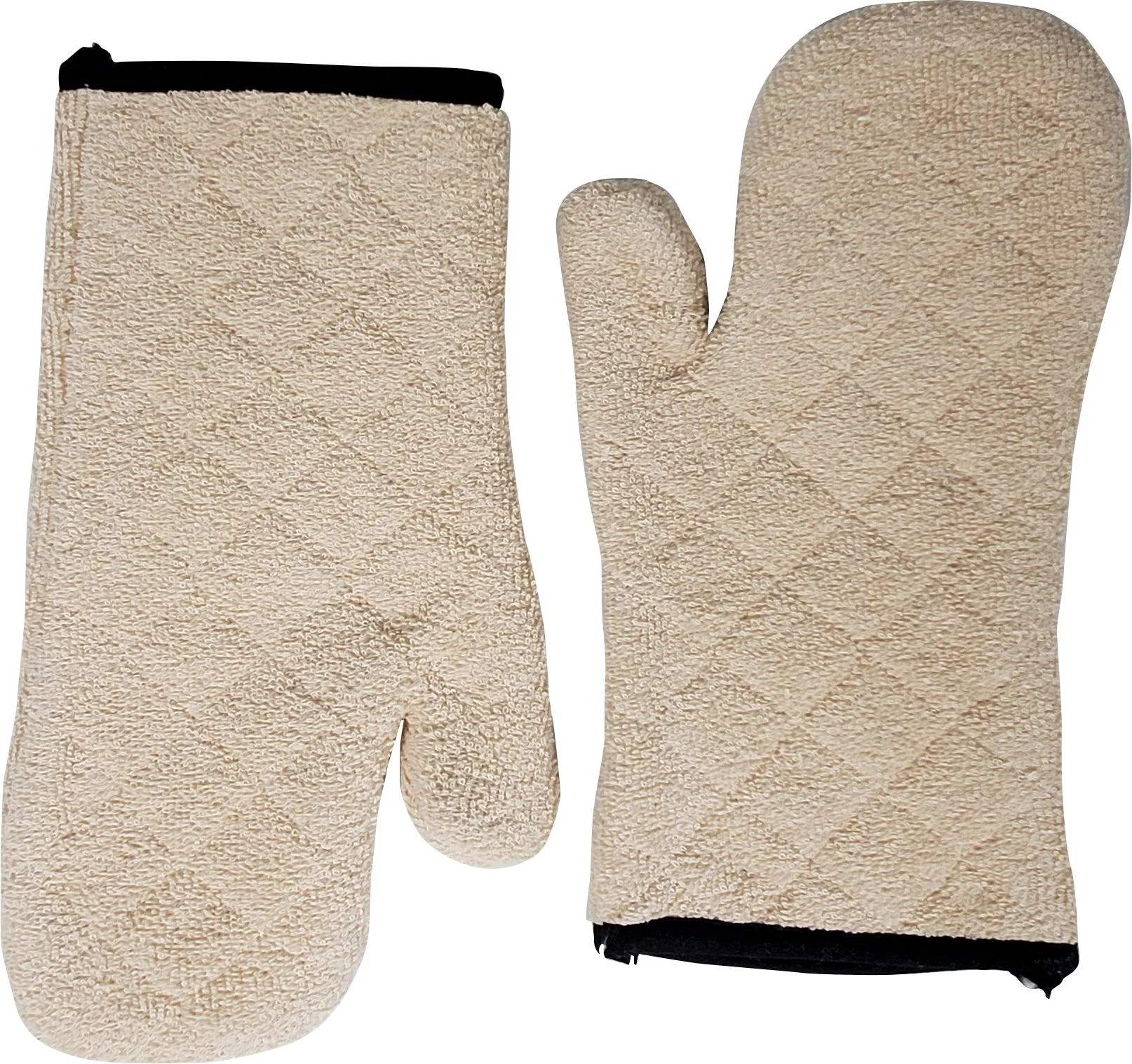 Oven Mitt - Cotton - Beige (1 pair) - QF014 — Case (20 x 2 CT)