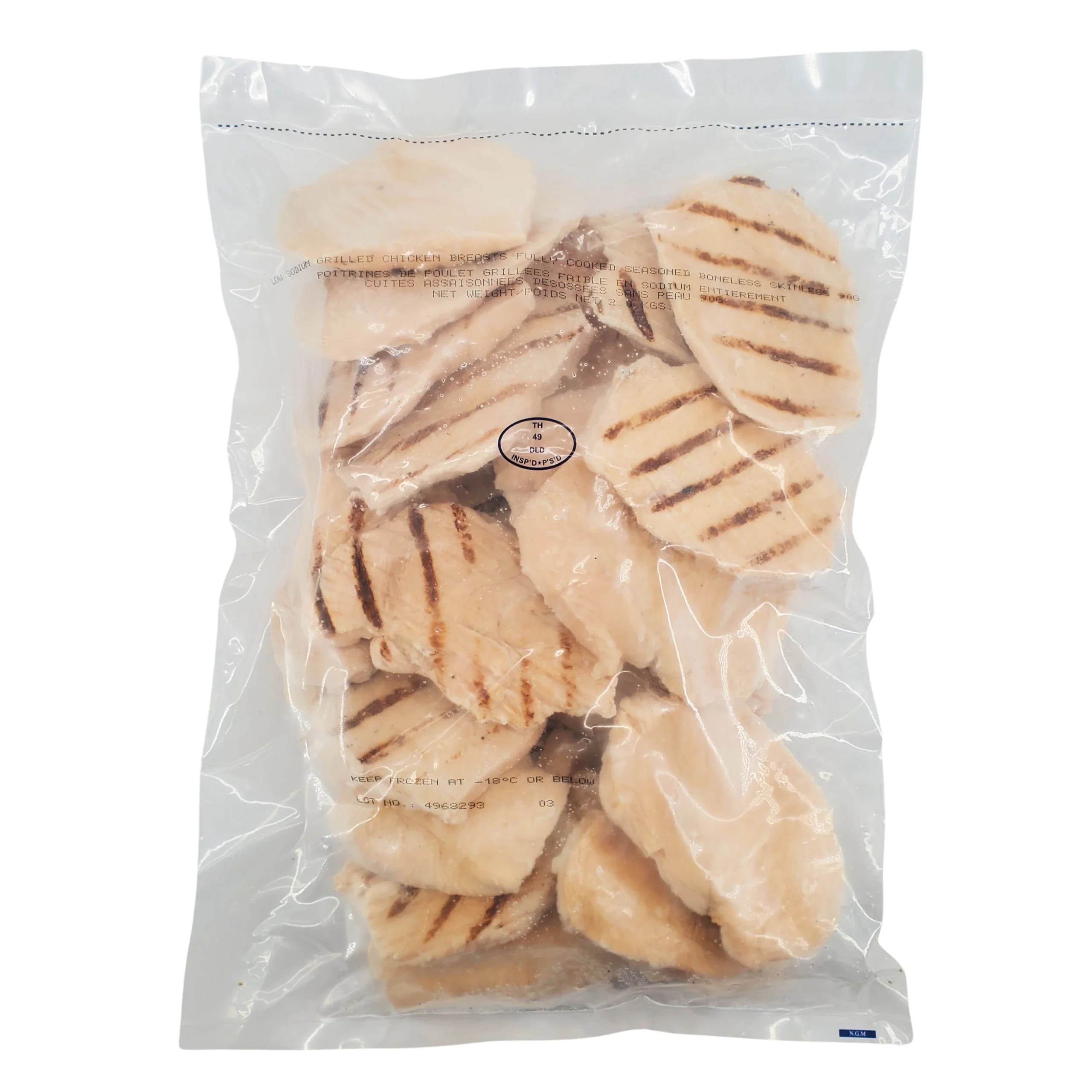 Reuven - Cooked - Grill Marked Chicken Breasts - 90 g - Halal — Each (2 KG)