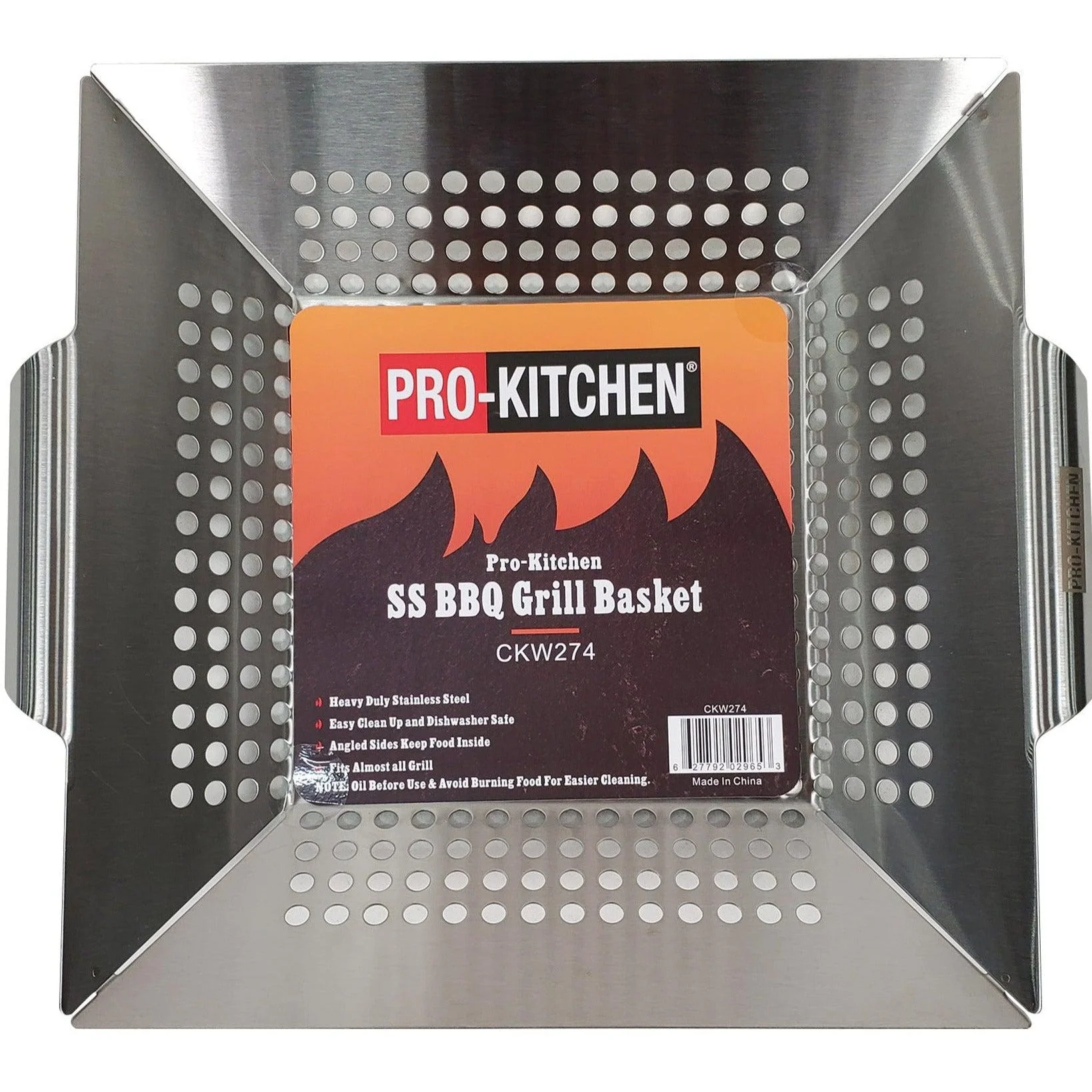 Pro-Kitchen - SS BBQ Grill Basket 13.5x12" — Case (12 x 1 CT)