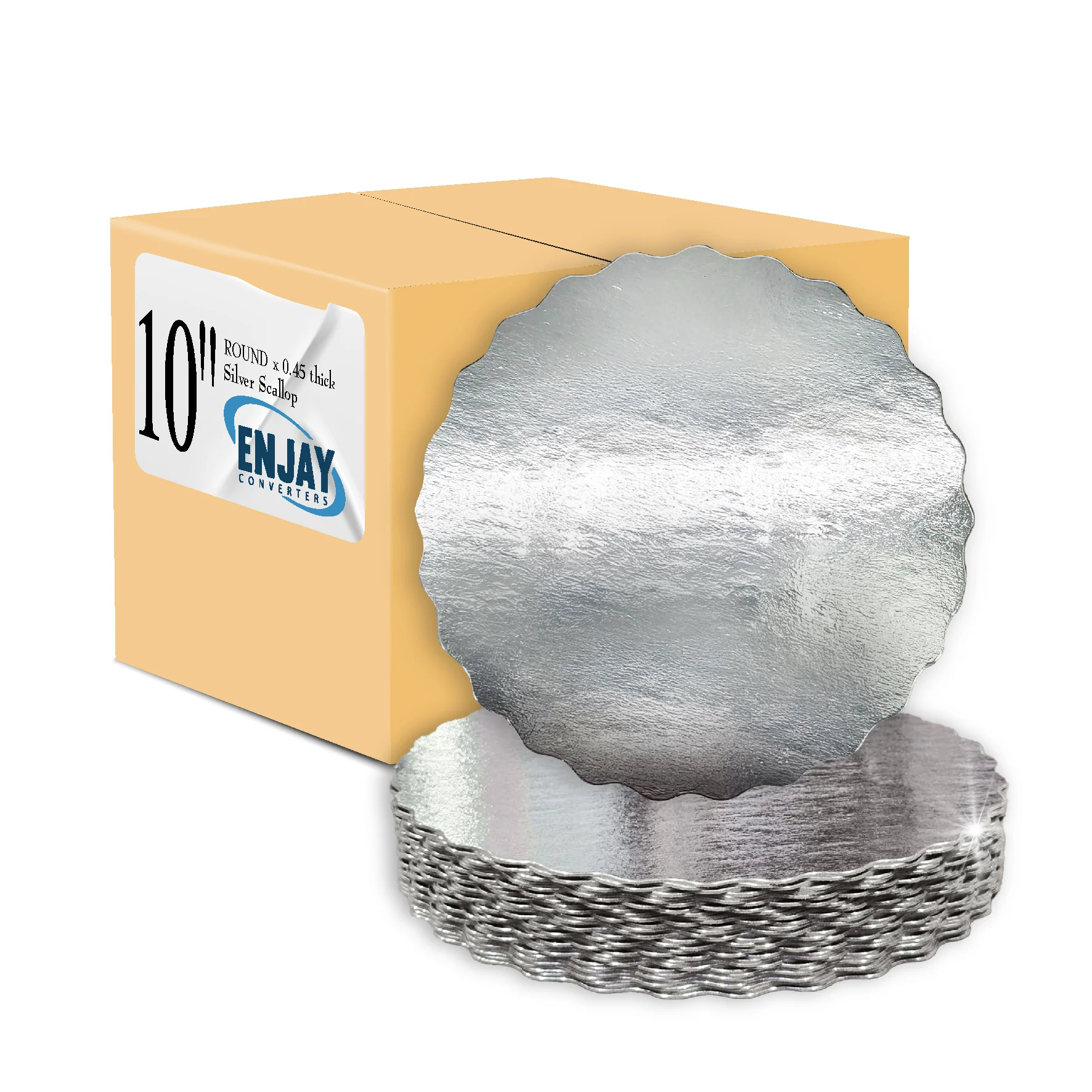 Enjay/Excellent - Scallop Sheets - 10" - Round - Silver