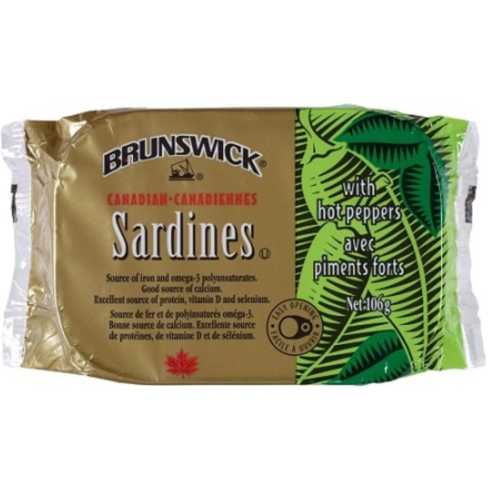 Brunswick - Sardines w/Hot Peppers — Case (18 x 106 G)