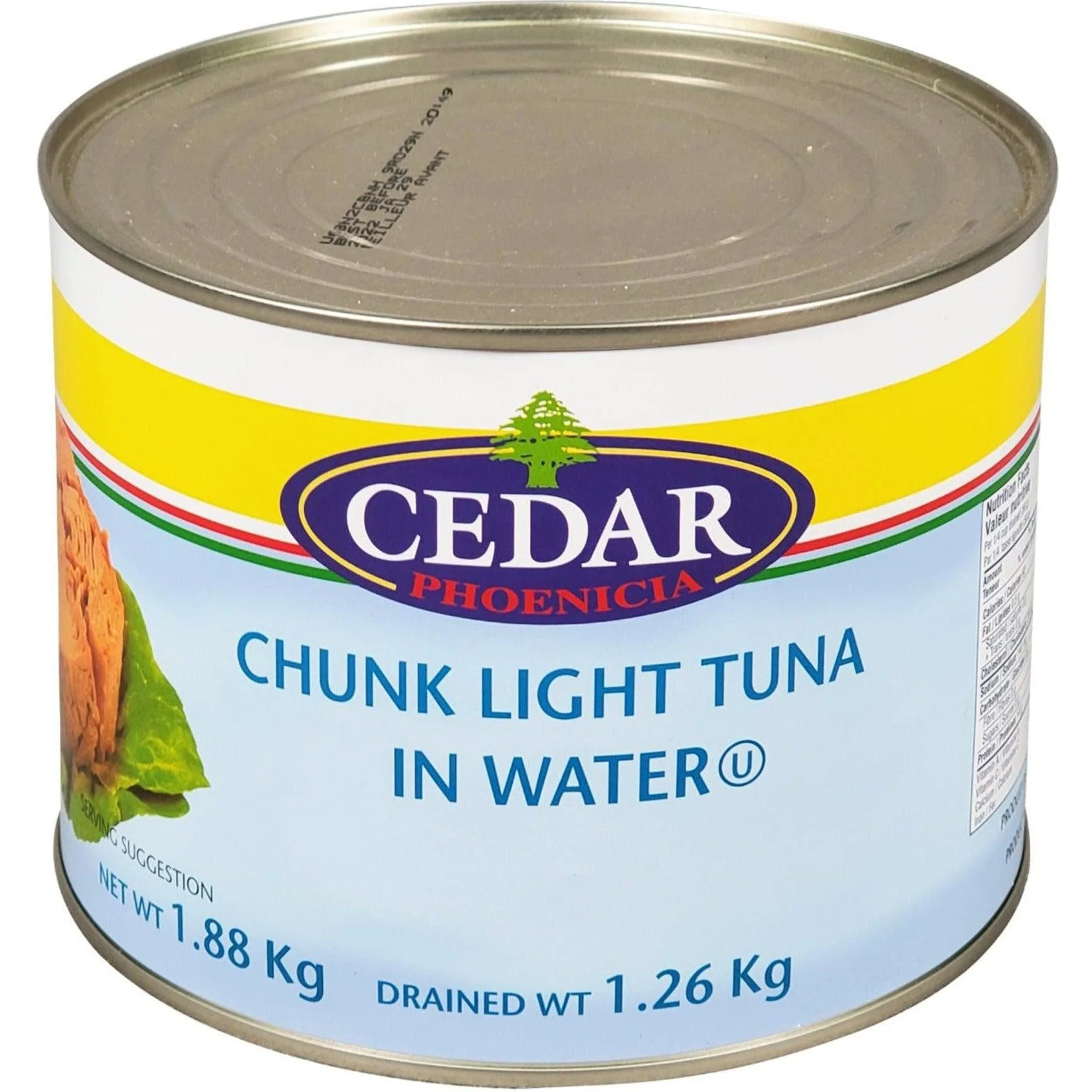 Cedar - Tuna - Chunk Light in Water - skipjack — Case (6 x 1.88 KG)