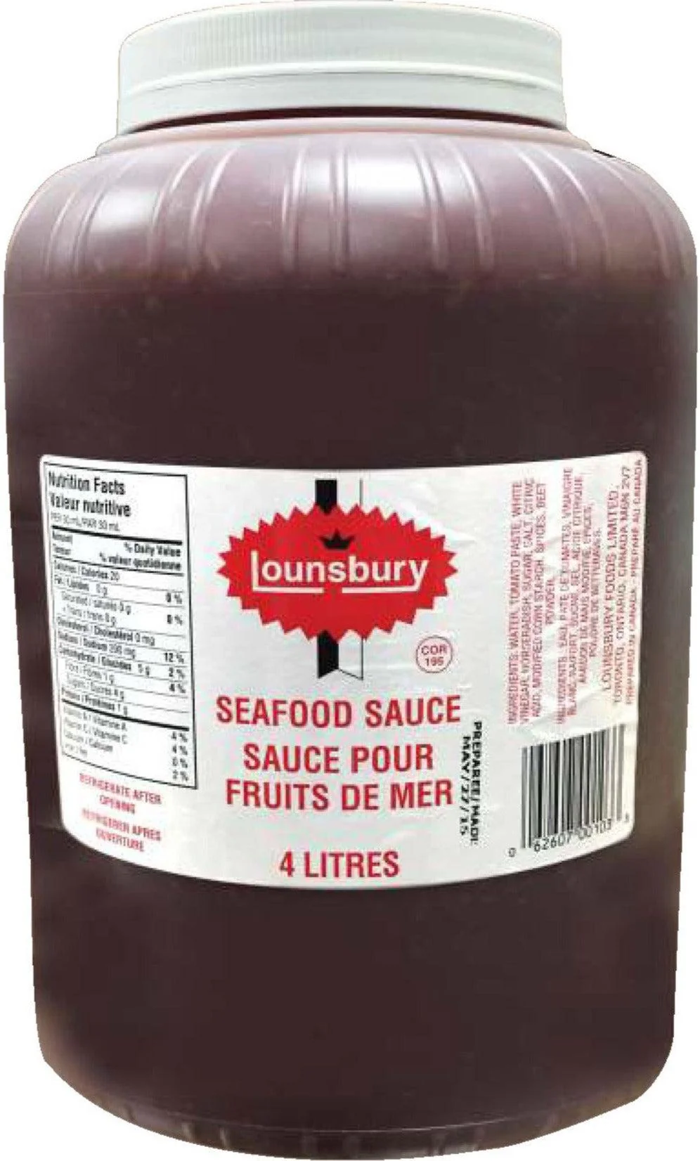 Lounsbury - Seafood Sauce — Case (2 x 4 L)