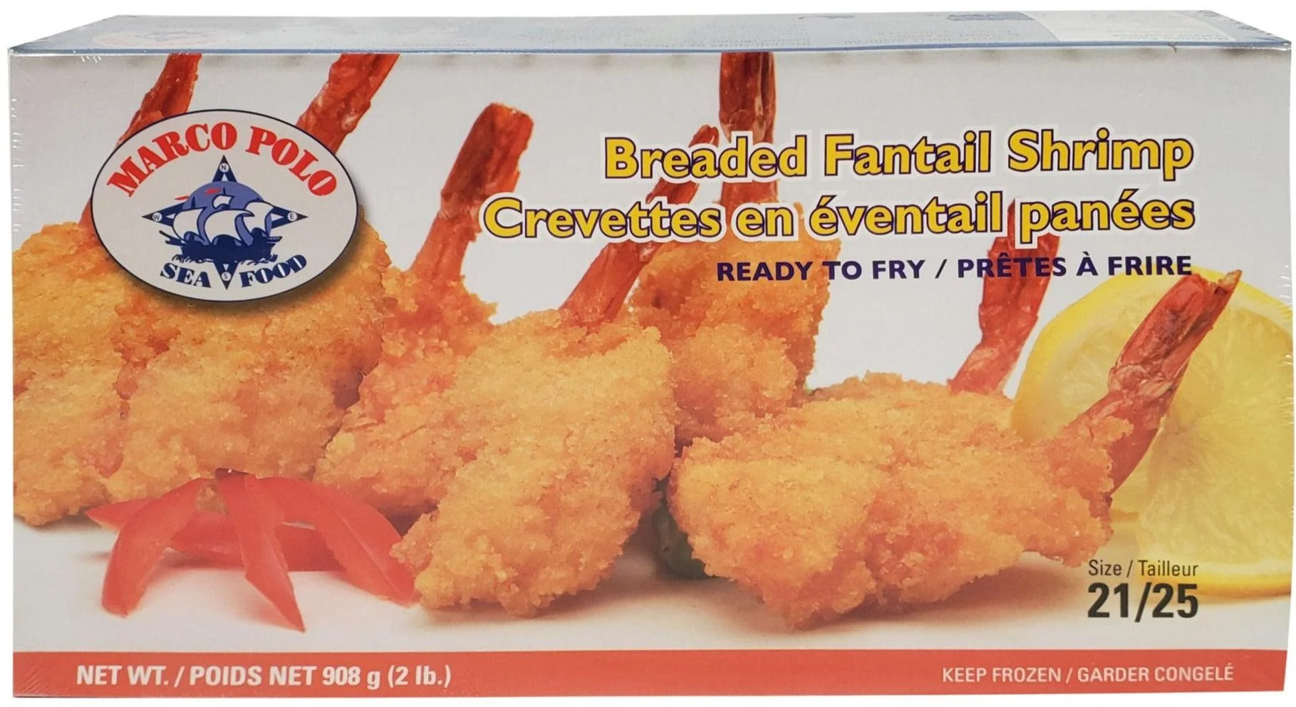 Marco Polo - 21-25 Regular Breaded Butterfly Shrimp — Case (8 x 2 LB)