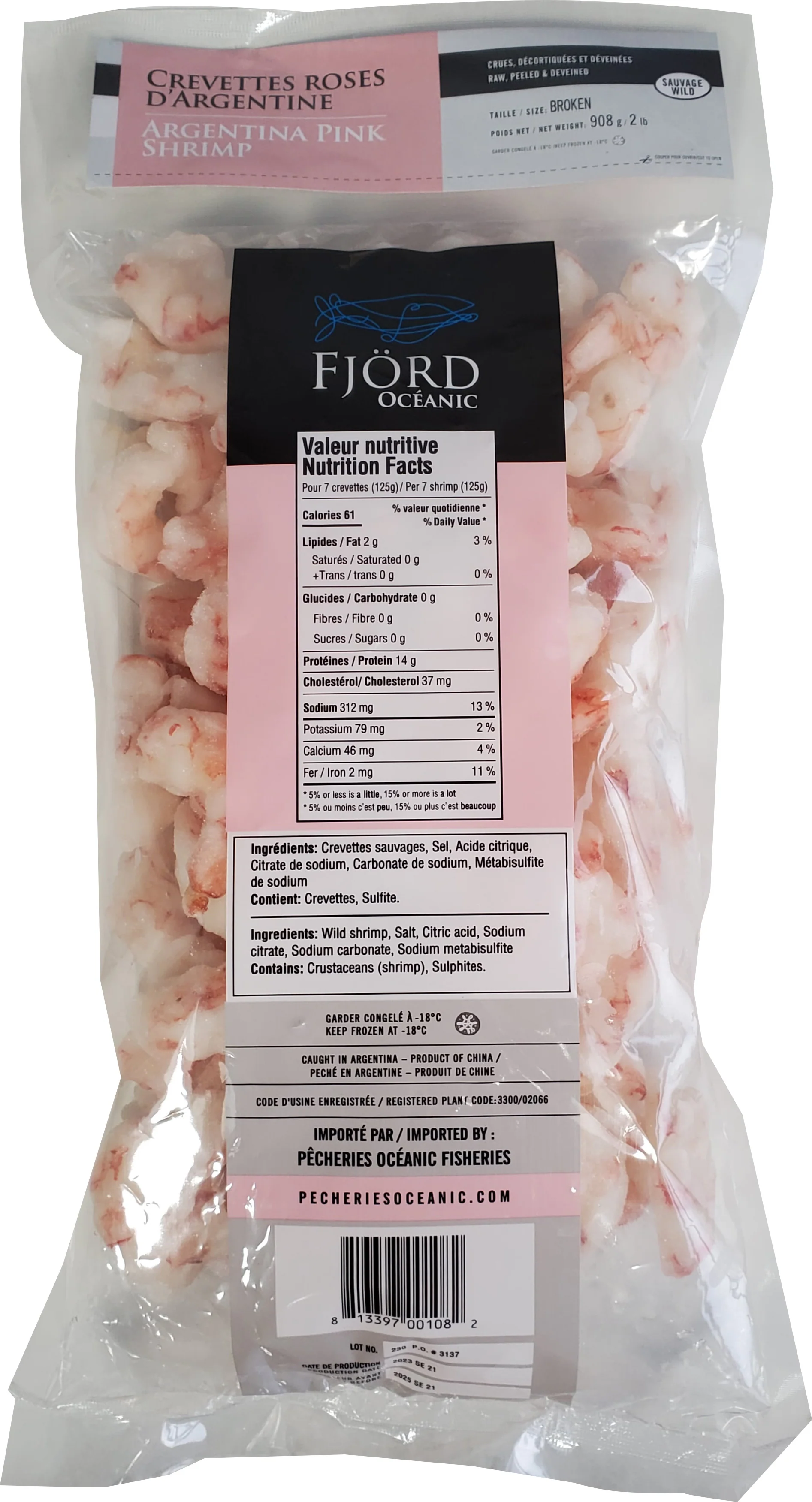 Chatka - Argentina P & D Red Shrimp - 40-60 ct — Case (10 x 2 LB)