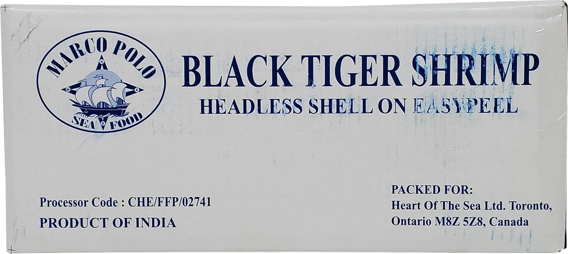 Marco Polo - 8-12 EZ Peel Black Tiger Shrimp — Case (5 x 2 LB)