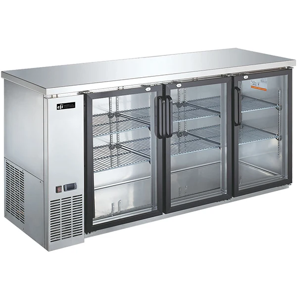 Efi - Back Bar Cabinet Glass Door S/S 72"