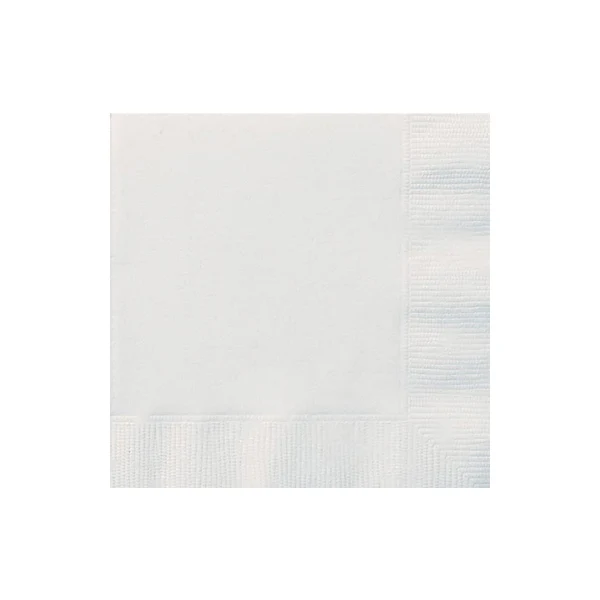Unique - Bright White Beverage Napkins 20CT