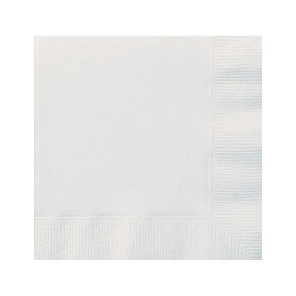 Unique - Bright White Luncheon Napkins 20CT