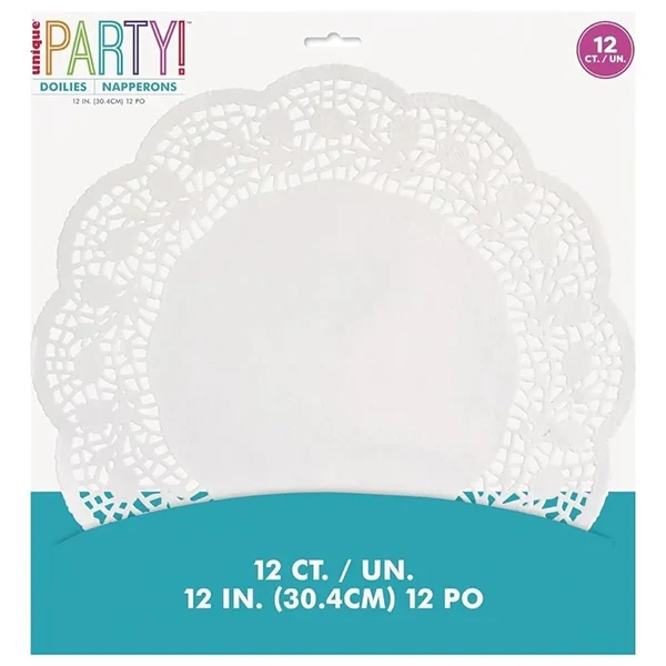 Unique - White Doilies 12in 12EA