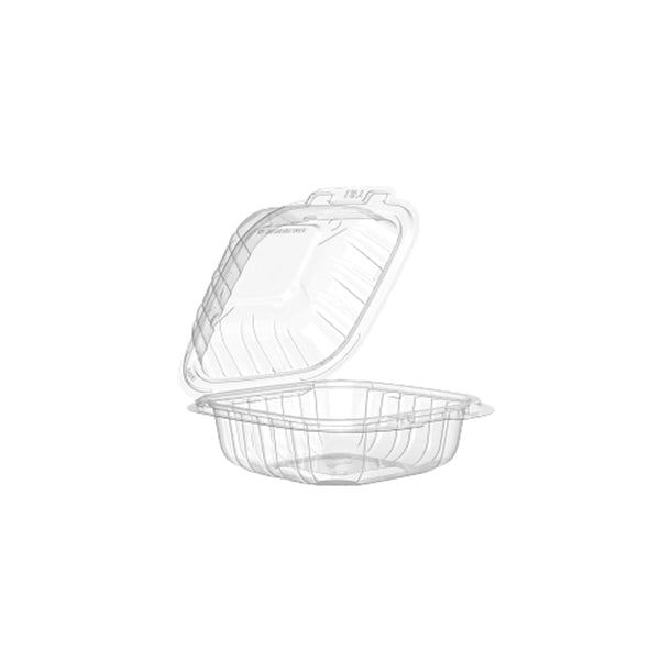 Dart - 6IN Clear PP Plastic Hinged Container 4x75 CT