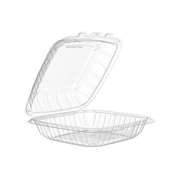 Dart - 9IN Clear PP Plastic Hinged Container 2x75 CT