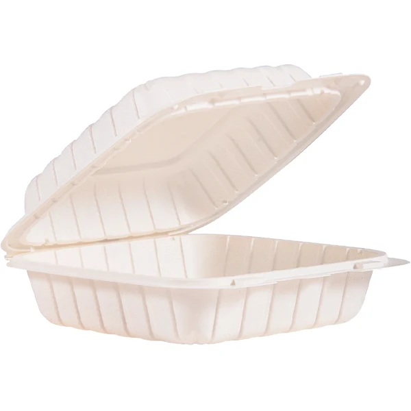 Dart - 8IN Mfpp White 1COMPARTMENT Hinged Container 2x75 PK