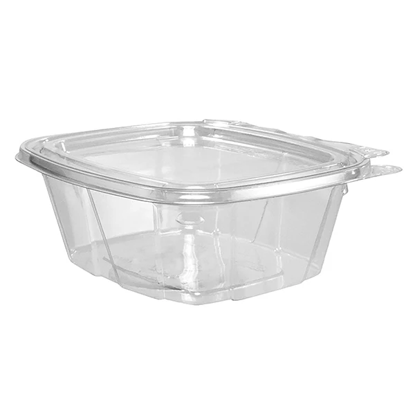 Dart - 16OZ Clear Hinged Tamper Resistant Container W/ Flat Lid 200EA