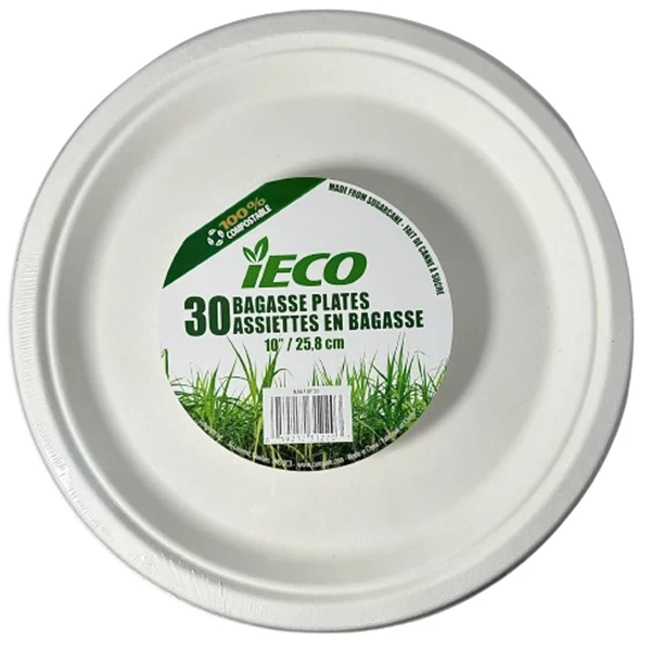 Ieco - 10" Bagasse Plate 14x30 EA