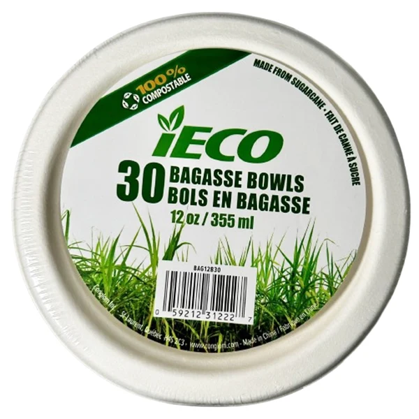 Ieco - 12oz Bagasse Bowl 30EA