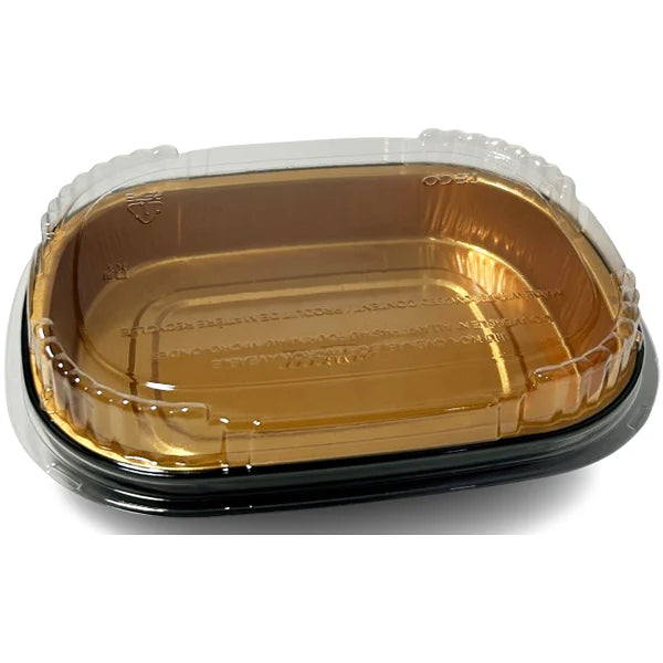 Titan - 72OZ Black/Gold Entree Container With Lid 2x25 EA