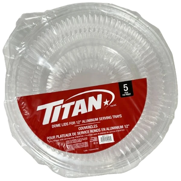 Titan - Dome Lids For 12IN Aluminum Serving Trays 5x5 CT