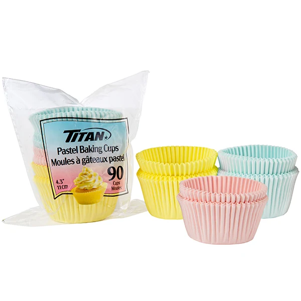 Titan - Pastel Baking Cups 3 Colors 90UN
