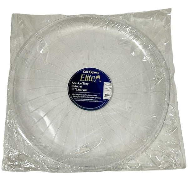 Elite - 12IN Clear Round Polystyrene Tray EA