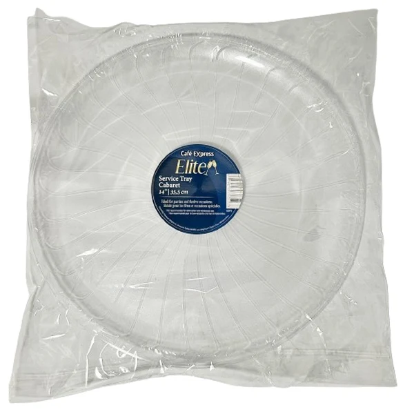 Elite - 14IN Clear Round Polystyrene Tray 25x EA