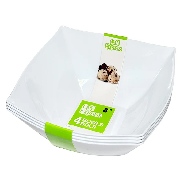 Cafe Express - Square Bowls White 8 OZ 24x4 EA