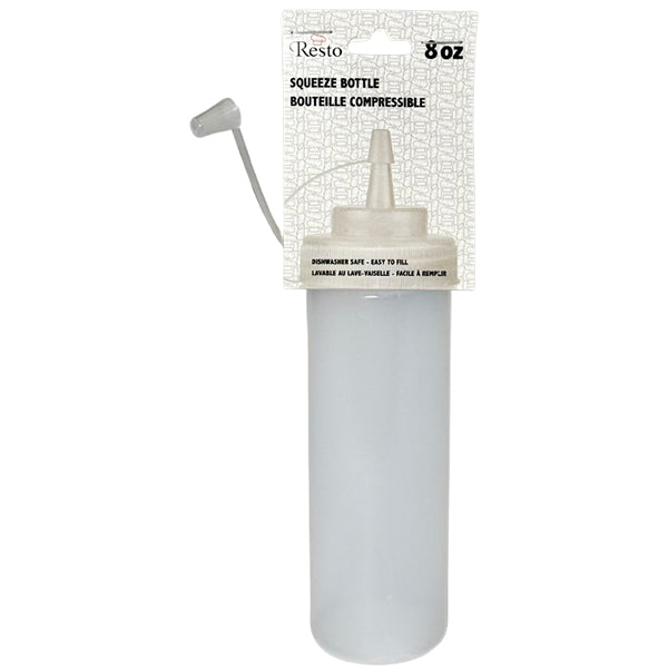 Resto - 8oz Clear Squeeze Bottle With Lid 1UN