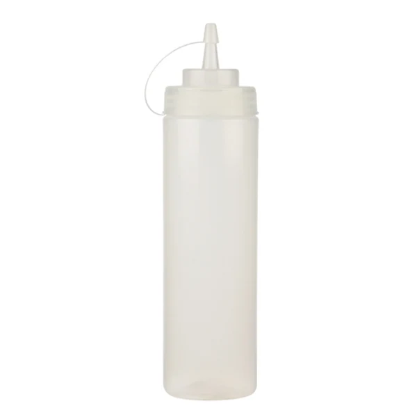 Resto - 24oz Clear Wide Mouth Squeeze Bottle W/Lid 6PK