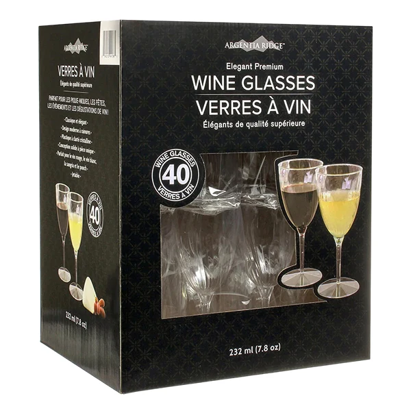 Argentia Ridge - Plastic Crystal Wine Glasses 40EA