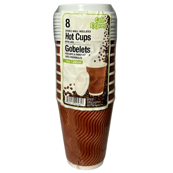 Cafe Express - 10OZ Hot Cup With Lid 8 PK
