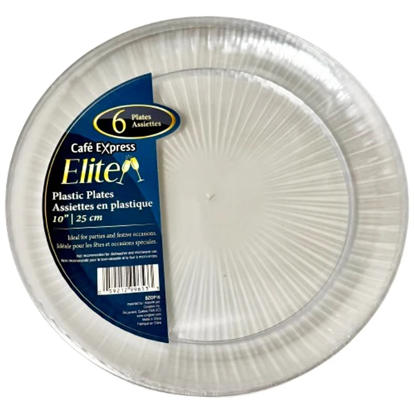 Elite - 10 IN Clear Polystyrene Plates EA