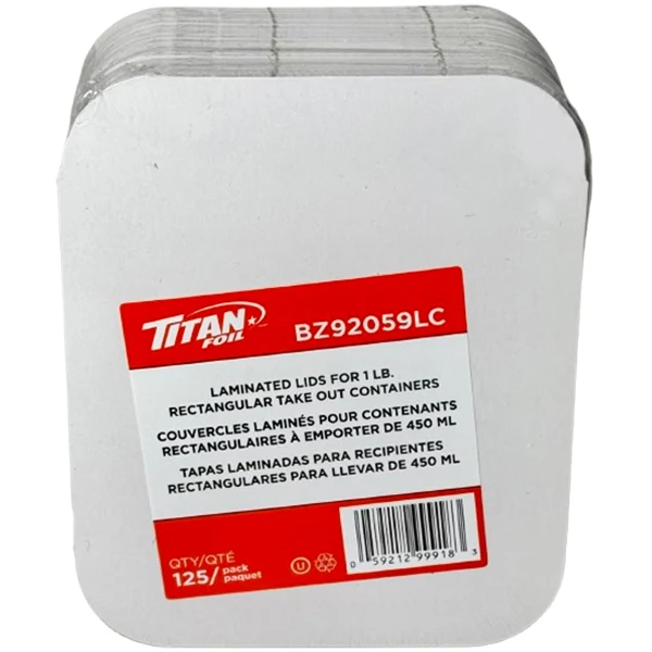 Titan - Lid For 1LB Oblong Containers 4x125 EA