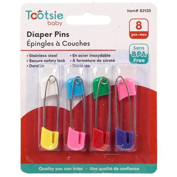 Tootsie Baby - 8PC Diaper Pins EA
