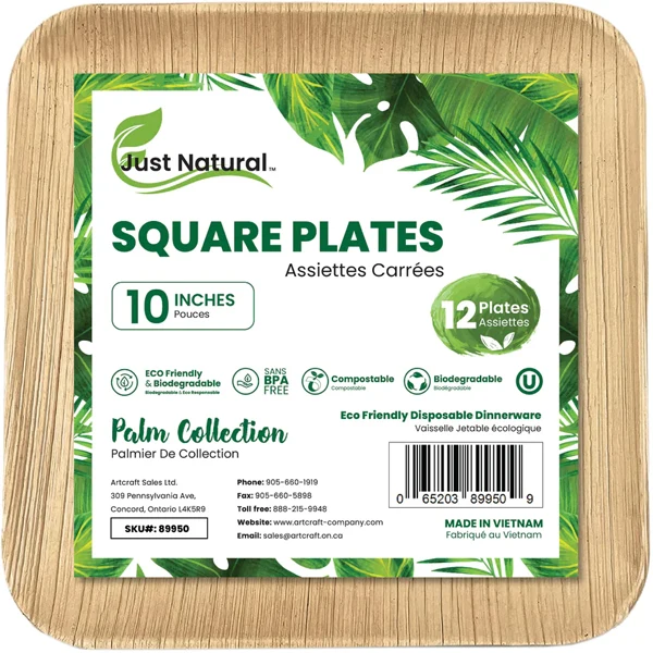 Just Natural - 10IN Square Dish 12EA
