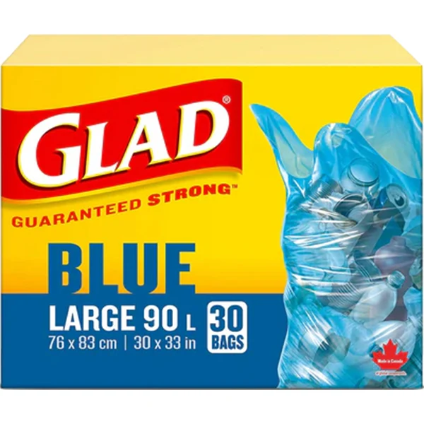 Glad - Blue Large 74L Bags 76CM x 83CM 40CT