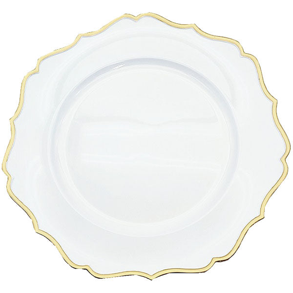 Standa - 13" White With Gold Rim-Charger Plate 1 Un