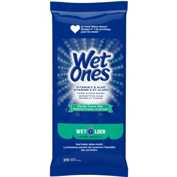 Wet Ones - Vitamin E & Aloe Hand/Face Wipes 20CT