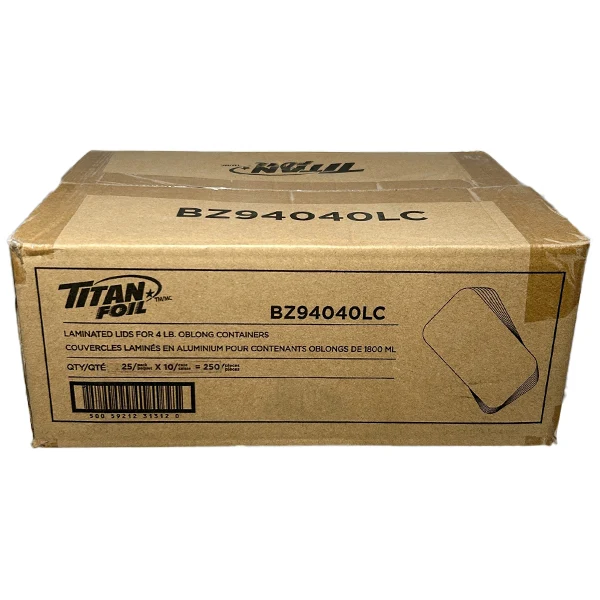 Titan - 4LB Oblong Foil Container Lid 25x10 EA