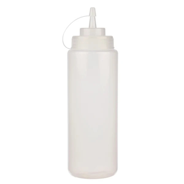 Resto - 16oz Clear Wide Mouth Squeeze Bottle W/Lid 6x6 PK