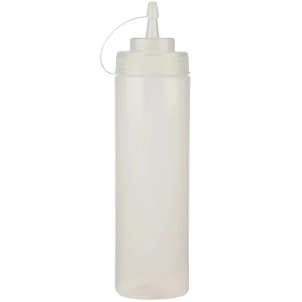 Resto - 24oz Clear Wide Mouth Squeeze Bottle With Lid 24x1 EA