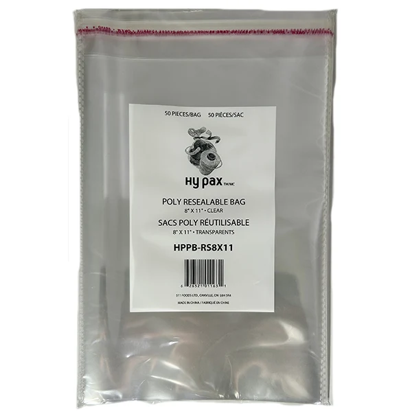 Hypax - Bag Resealable Poly 8X11 With Strip 50EA