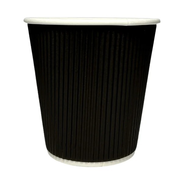 Maher Products - 8oz Squat Black Ripple Wall Cup 25 PK
