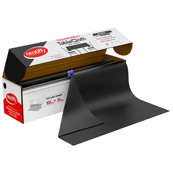 Neatiffy - Black Tablecloth 54INx108FT 1ROLL