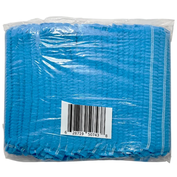 Safe-T Wear - 21IN Blue Pleated Hairnet 100 PK