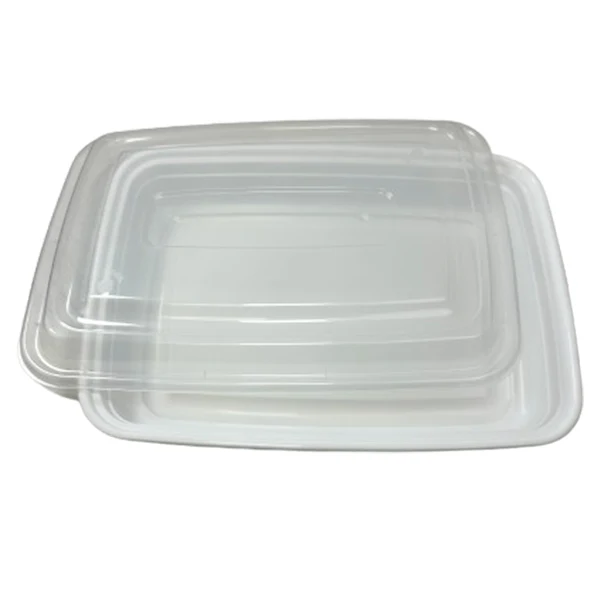 Lr - Rectangle Jf-58 White Container Combo 58OZ 150EA
