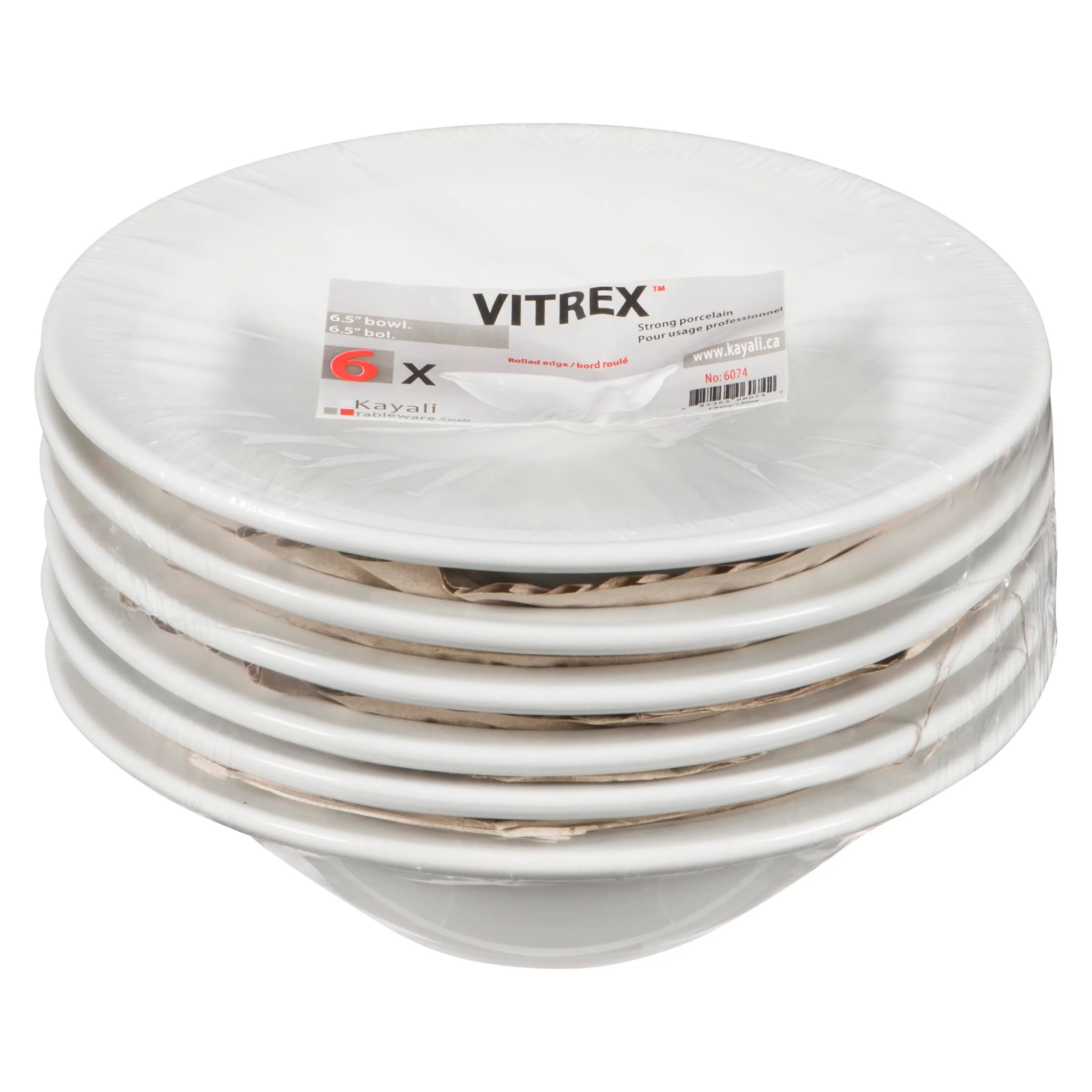 Vitrex - 6.5IN Bowl With Rim 6PK