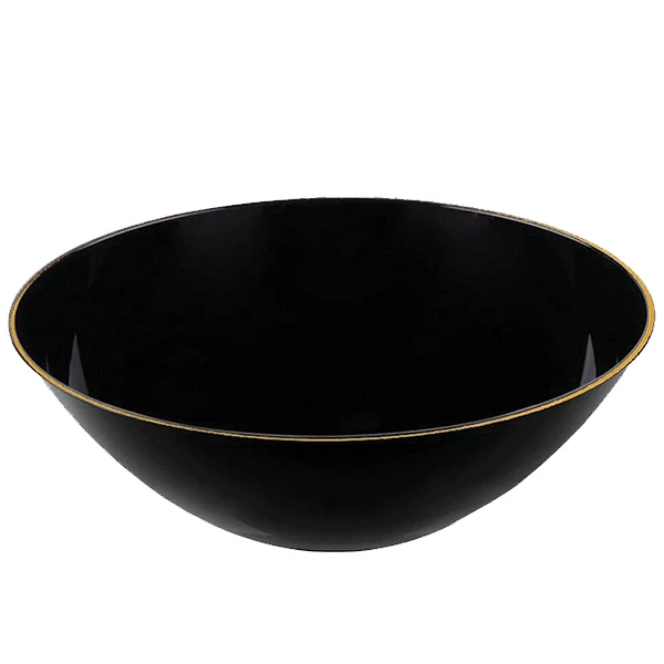 Naturale - 16oz Black Soup Bowls W/ Gold Rim 12x10 PK