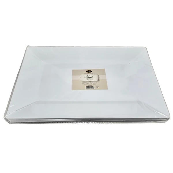 Madison - 12.75" White Rectangle Plates 10PK